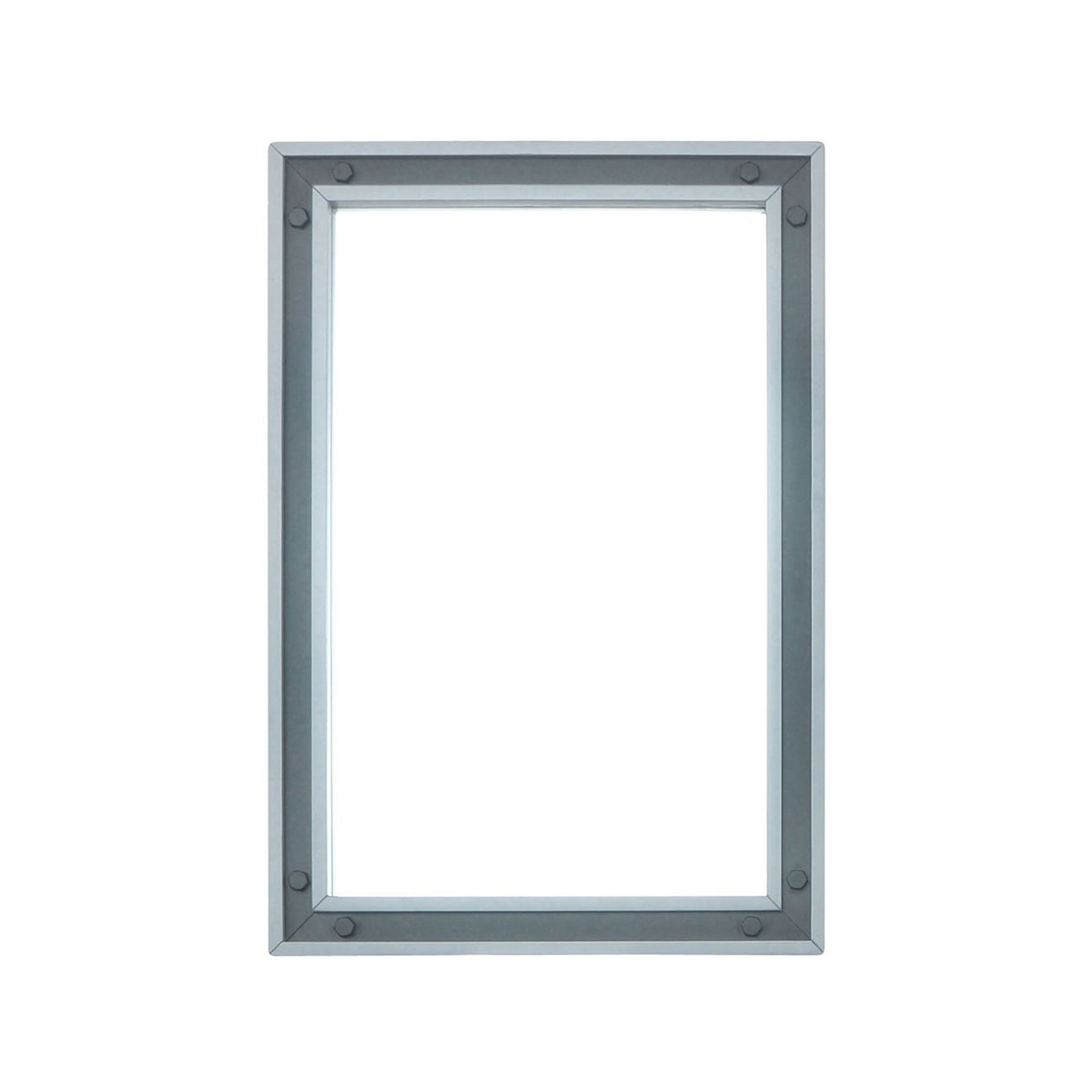 Lexora Ziva 22 in W x 32 in H Dark Grey Mirror with Black Metal Inlay