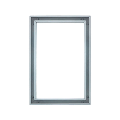 Lexora Ziva 22 in W x 32 in H Dark Grey Mirror with Black Metal Inlay