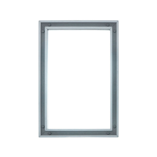 Lexora Ziva 22 in W x 32 in H Dark Grey Mirror with Black Metal Inlay
