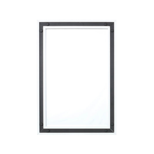 Lexora Ziva 22 in W x 32 in H White Mirror with Black Metal Inlay