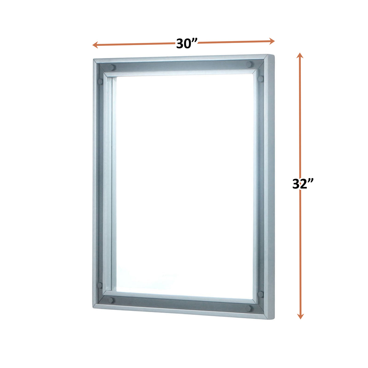 Lexora Ziva 30 in W x 32 in H Dark Grey Mirror with Black Metal Inlay