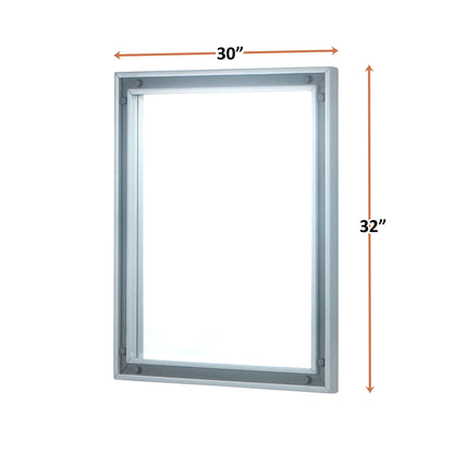 Lexora Ziva 30 in W x 32 in H Dark Grey Mirror with Black Metal Inlay