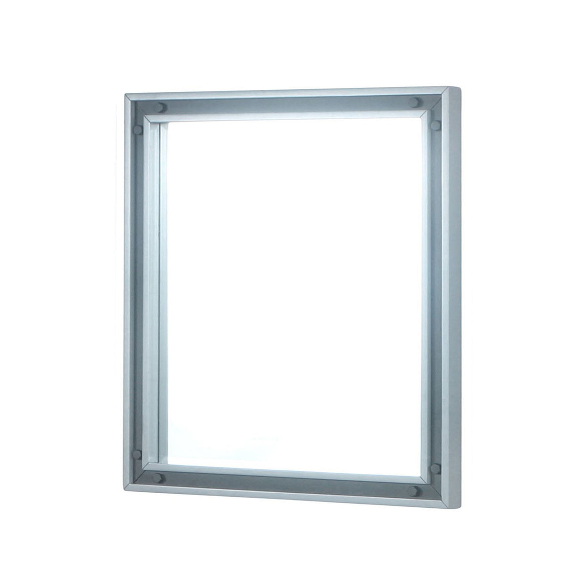 Lexora Ziva 34 in W x 32 in H Dark Grey Mirror with Black Metal Inlay