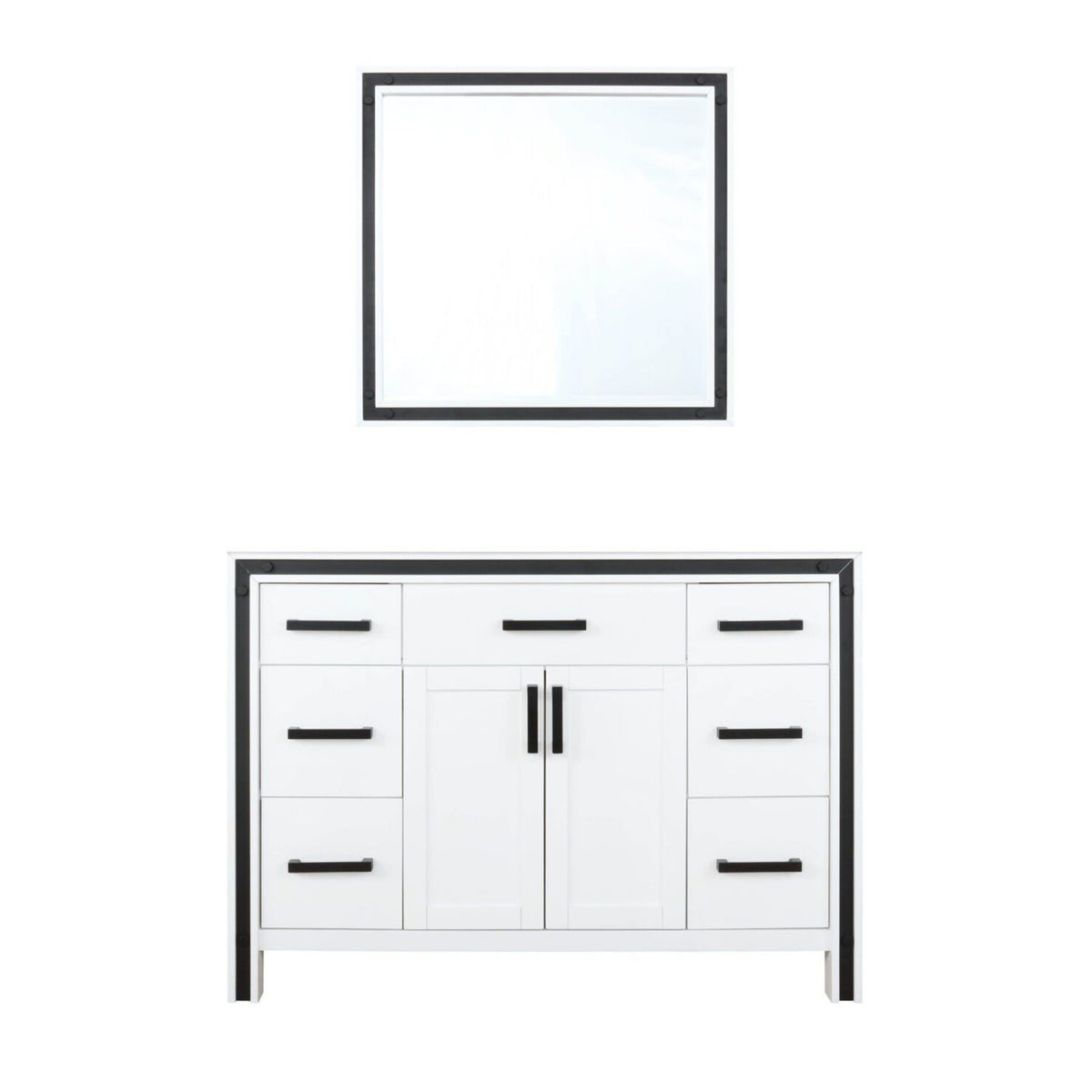 Lexora Ziva 48 in. White Single Sink Bath Vanity