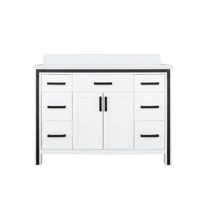 Lexora Ziva 48 in. White Single Sink Bath Vanity
