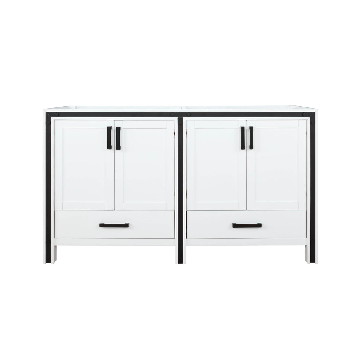 Lexora Ziva 60 in. White Double Sink Bath Vanity