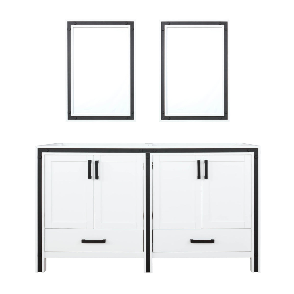 Lexora Ziva 60 in. White Double Sink Bath Vanity