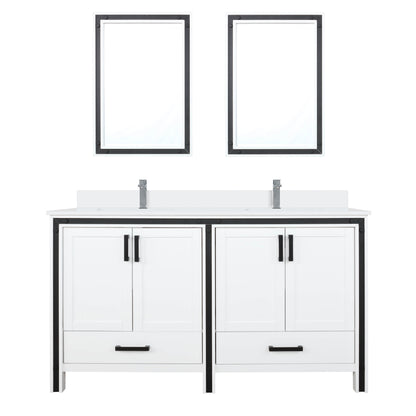 Lexora Ziva 60 in. White Double Sink Bath Vanity