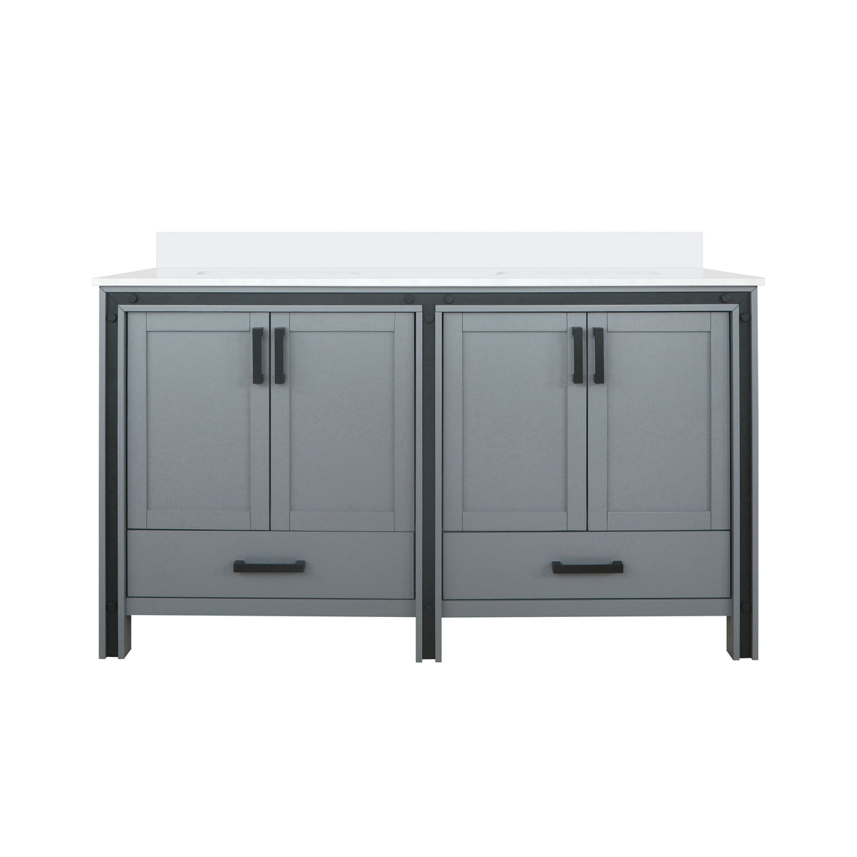 Lexora Ziva 60 in. Dark Grey Double Sink Bath Vanity