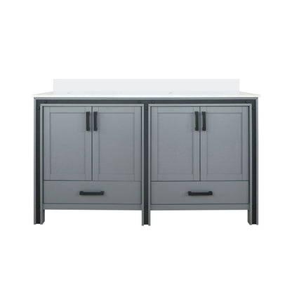 Lexora Ziva 60 in. Dark Grey Double Sink Bath Vanity