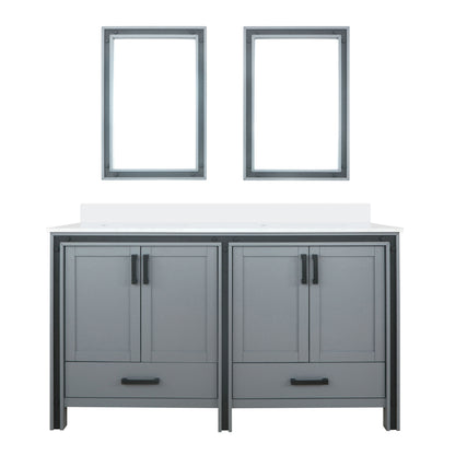 Lexora Ziva 60 in. Dark Grey Double Sink Bath Vanity