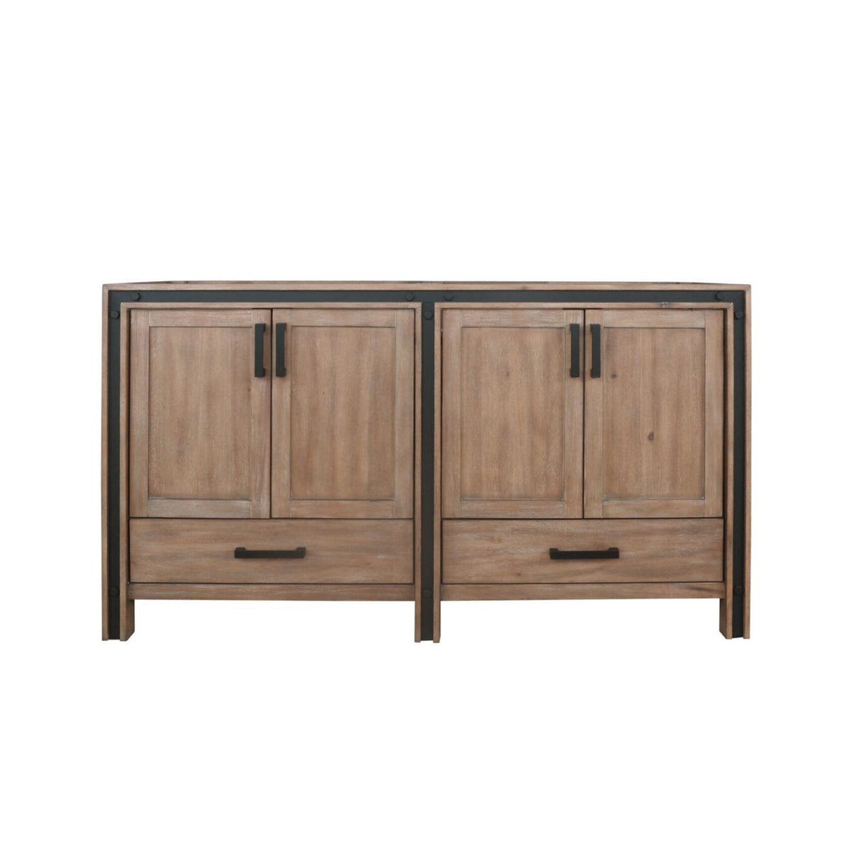 Lexora Ziva 60 in. Rustic Barnwood Double Sink Bath Vanity