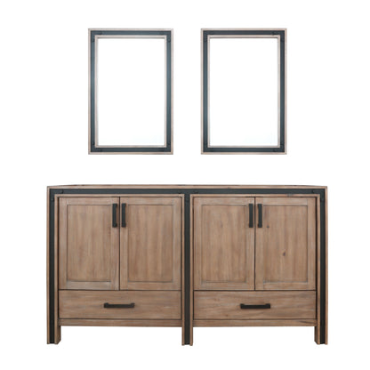 Lexora Ziva 60 in. Rustic Barnwood Double Sink Bath Vanity