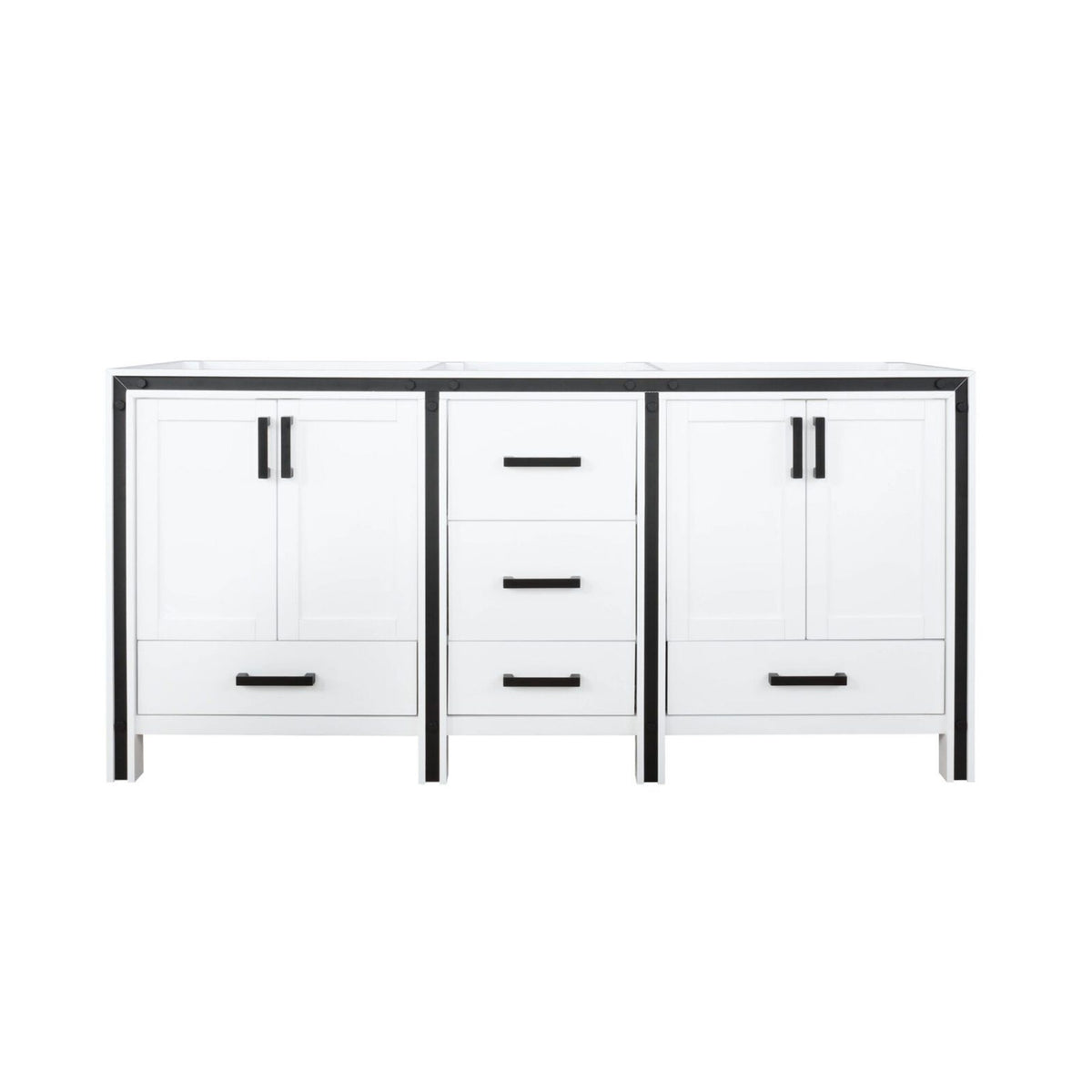 Lexora Ziva 72 in. White Double Sink Bath Vanity