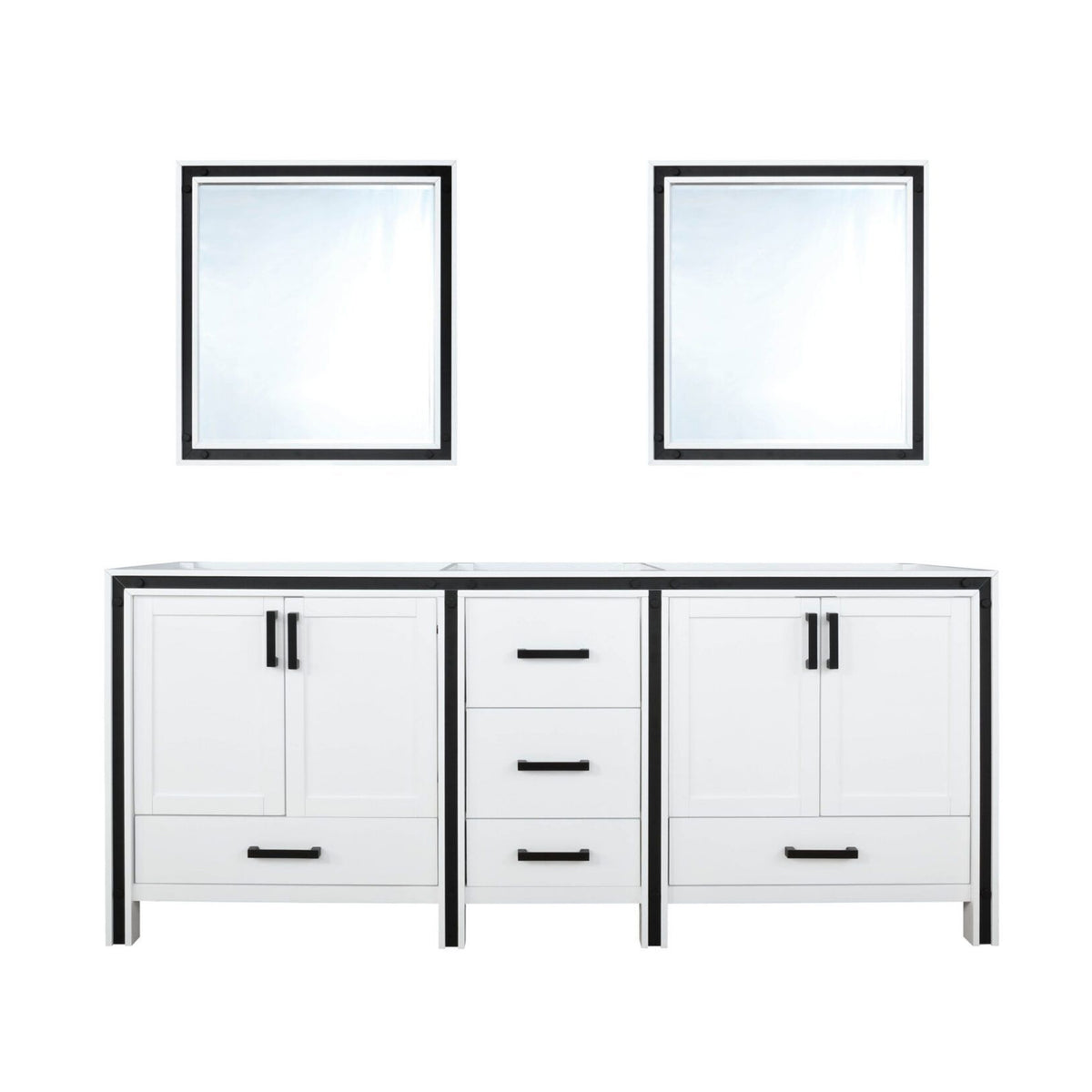 Lexora Ziva 72 in. White Double Sink Bath Vanity