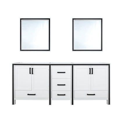 Lexora Ziva 72 in. White Double Sink Bath Vanity