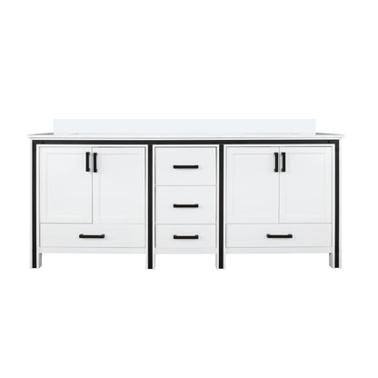Lexora Ziva 72 in. White Double Sink Bath Vanity