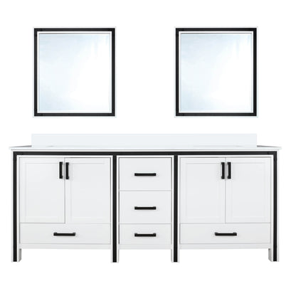 Lexora Ziva 72 in. White Double Sink Bath Vanity