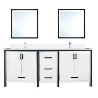 Lexora Ziva 72 in. White Double Sink Bath Vanity
