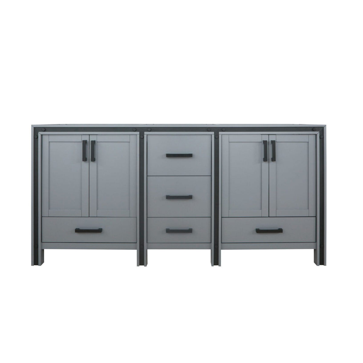 Lexora Ziva 72 in. Dark Grey Double Sink Bath Vanity