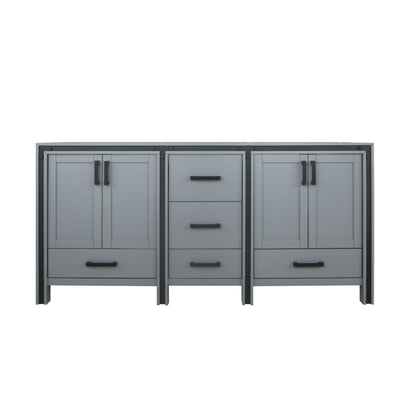 Lexora Ziva 72 in. Dark Grey Double Sink Bath Vanity