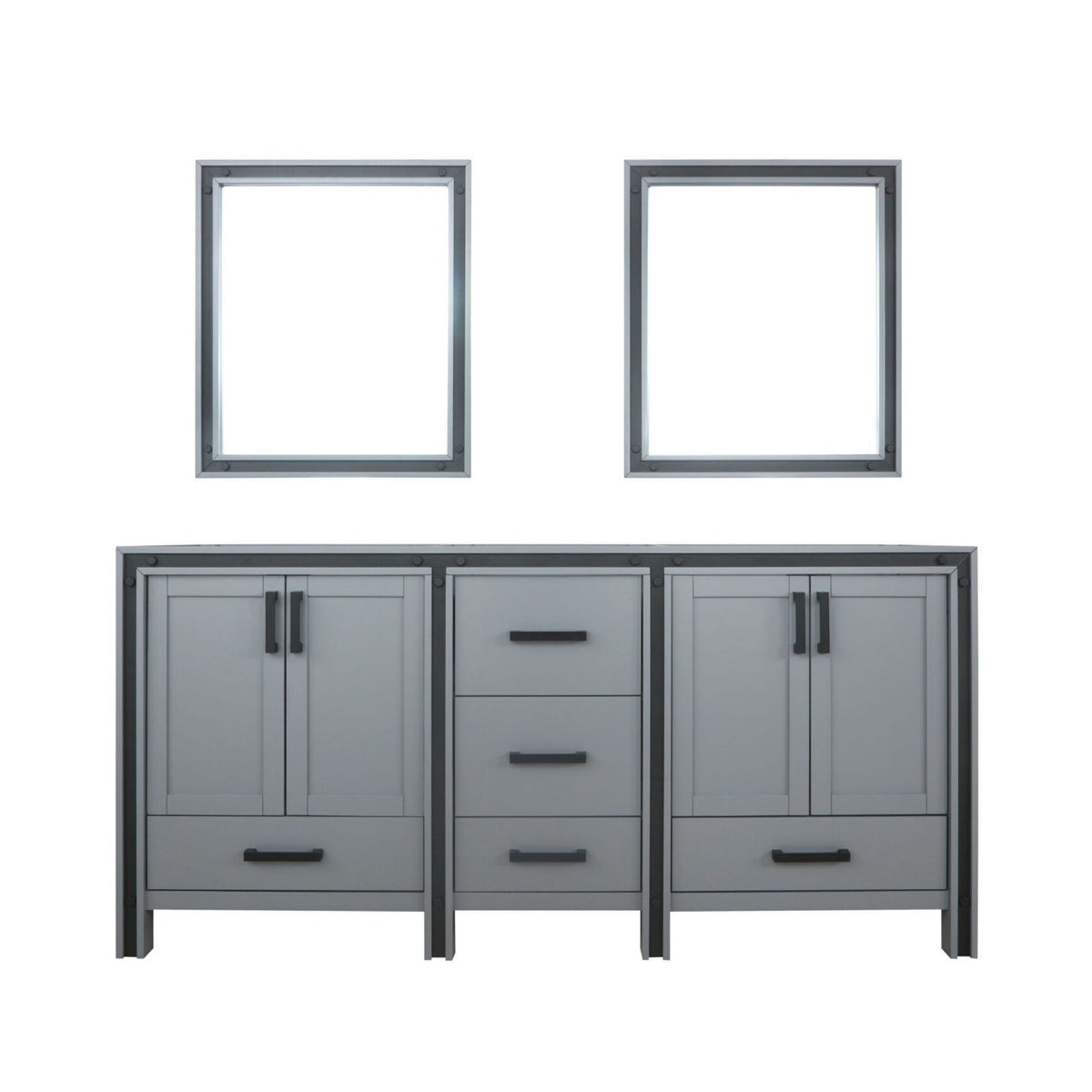 Lexora Ziva 72 in. Dark Grey Double Sink Bath Vanity