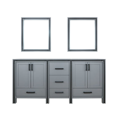 Lexora Ziva 72 in. Dark Grey Double Sink Bath Vanity