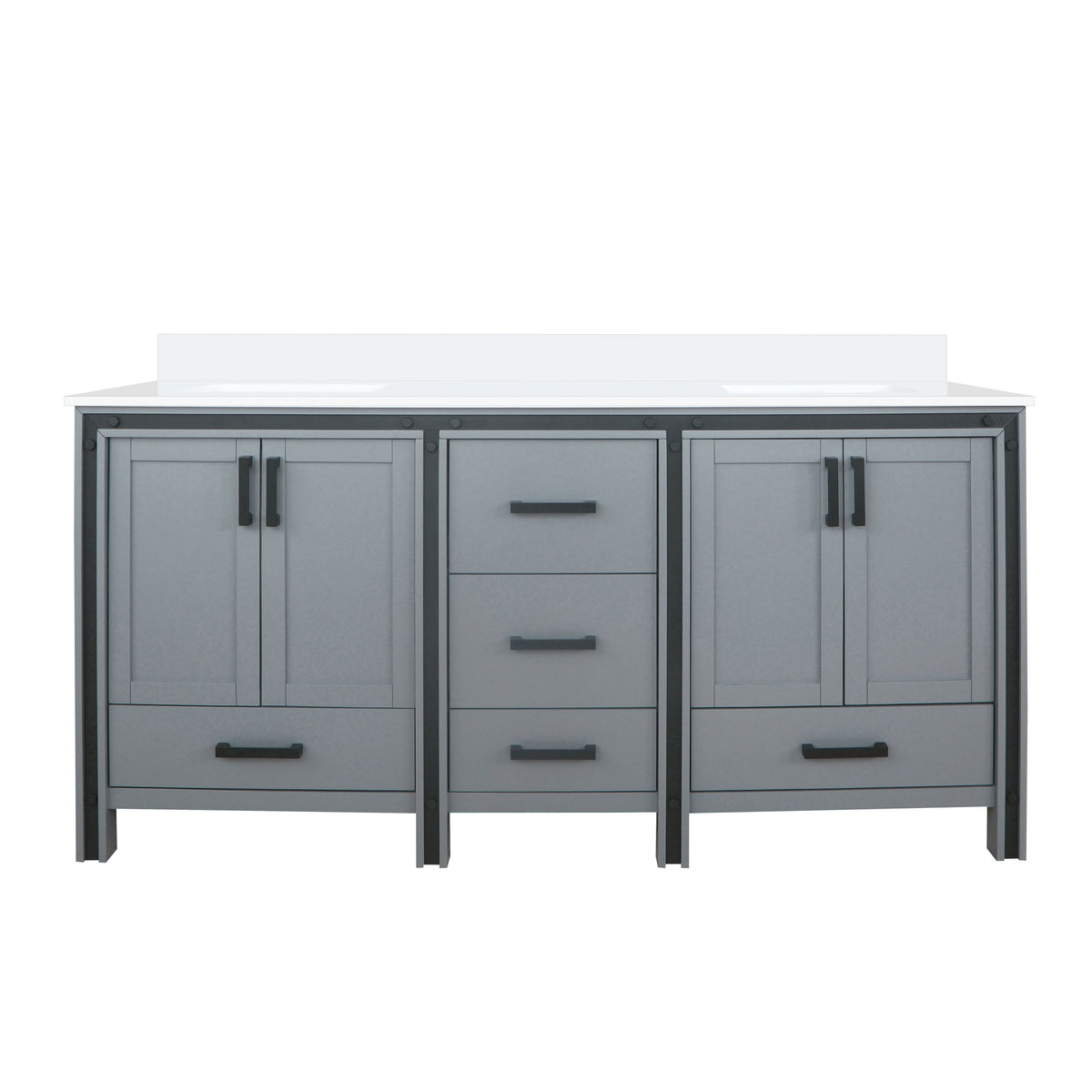 Lexora Ziva 72 in. Dark Grey Double Sink Bath Vanity