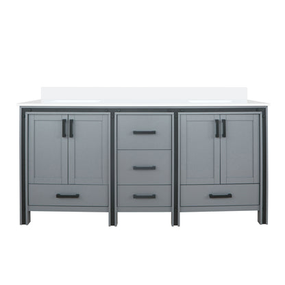 Lexora Ziva 72 in. Dark Grey Double Sink Bath Vanity