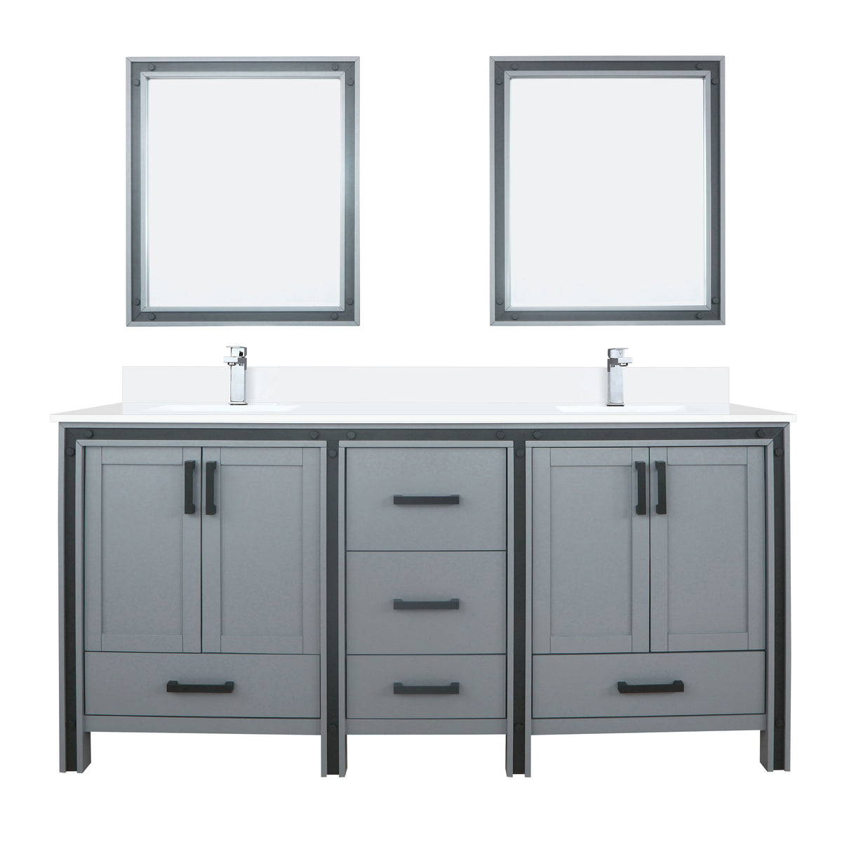 Lexora Ziva 72 in. Dark Grey Double Sink Bath Vanity