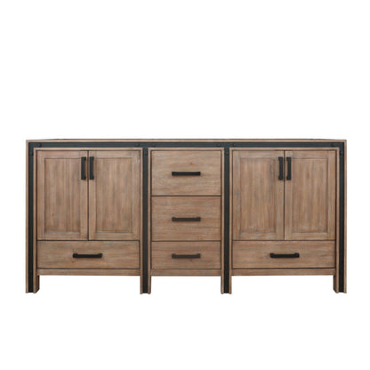 Lexora Ziva 72 in. Rustic Barnwood Double Sink Bath Vanity