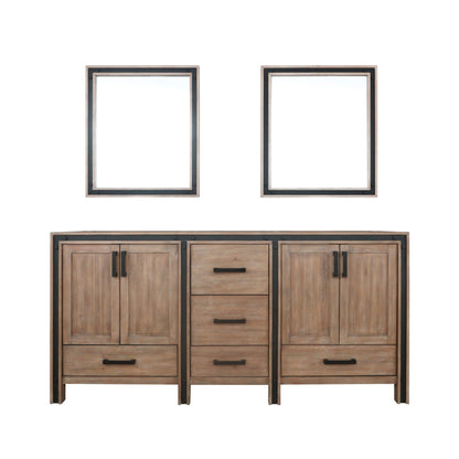 Lexora Ziva 72 in. Rustic Barnwood Double Sink Bath Vanity