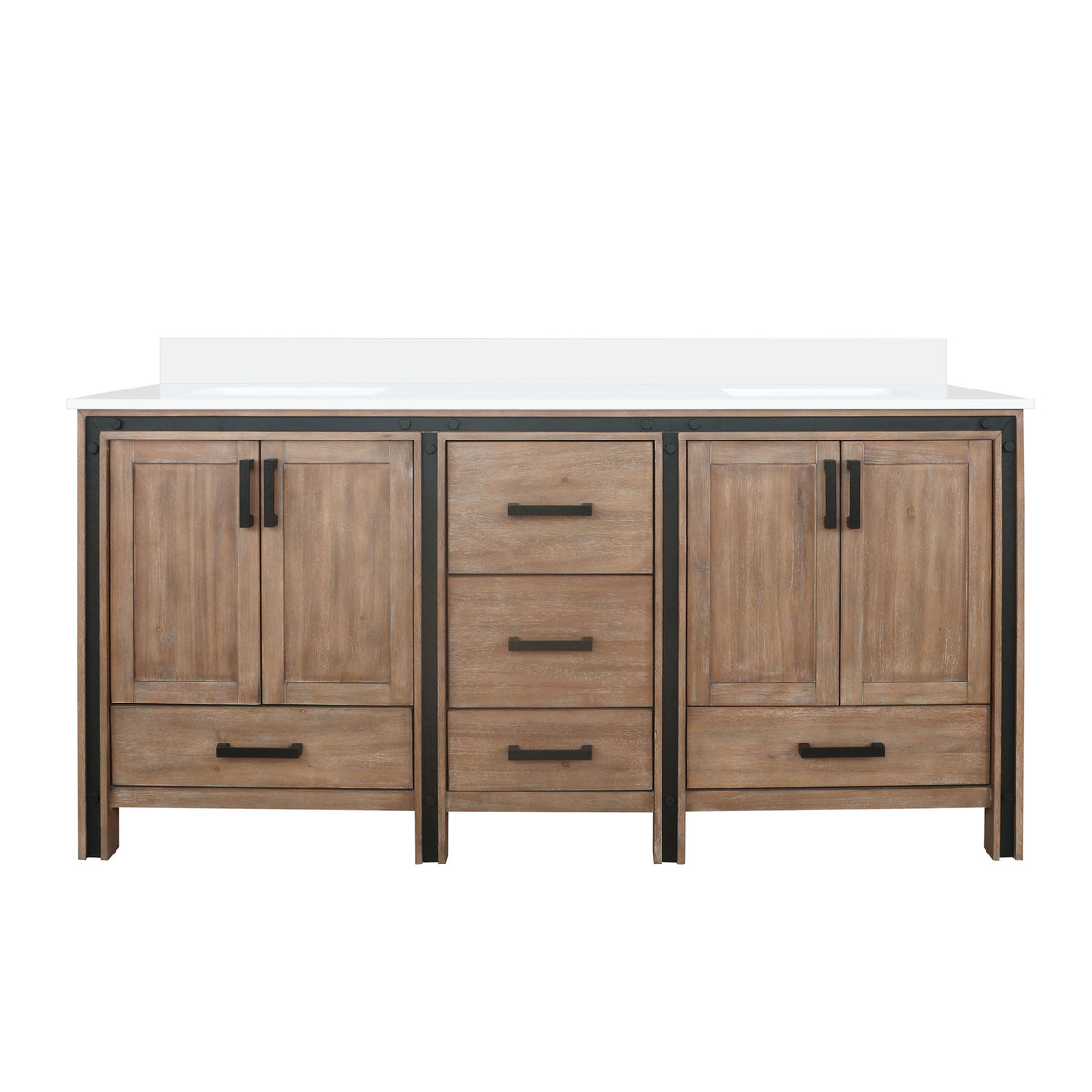 Lexora Ziva 72 in. Rustic Barnwood Double Sink Bath Vanity
