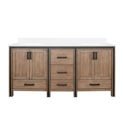 Lexora Ziva 72 in. Rustic Barnwood Double Sink Bath Vanity