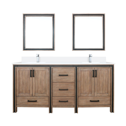 Lexora Ziva 72 in. Rustic Barnwood Double Sink Bath Vanity