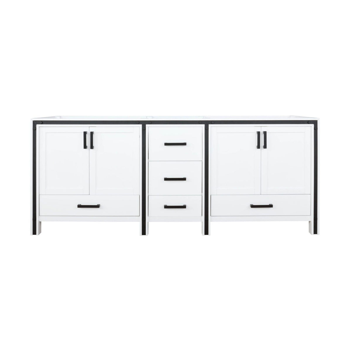 Lexora Ziva 80 in. White Double Sink Bath Vanity