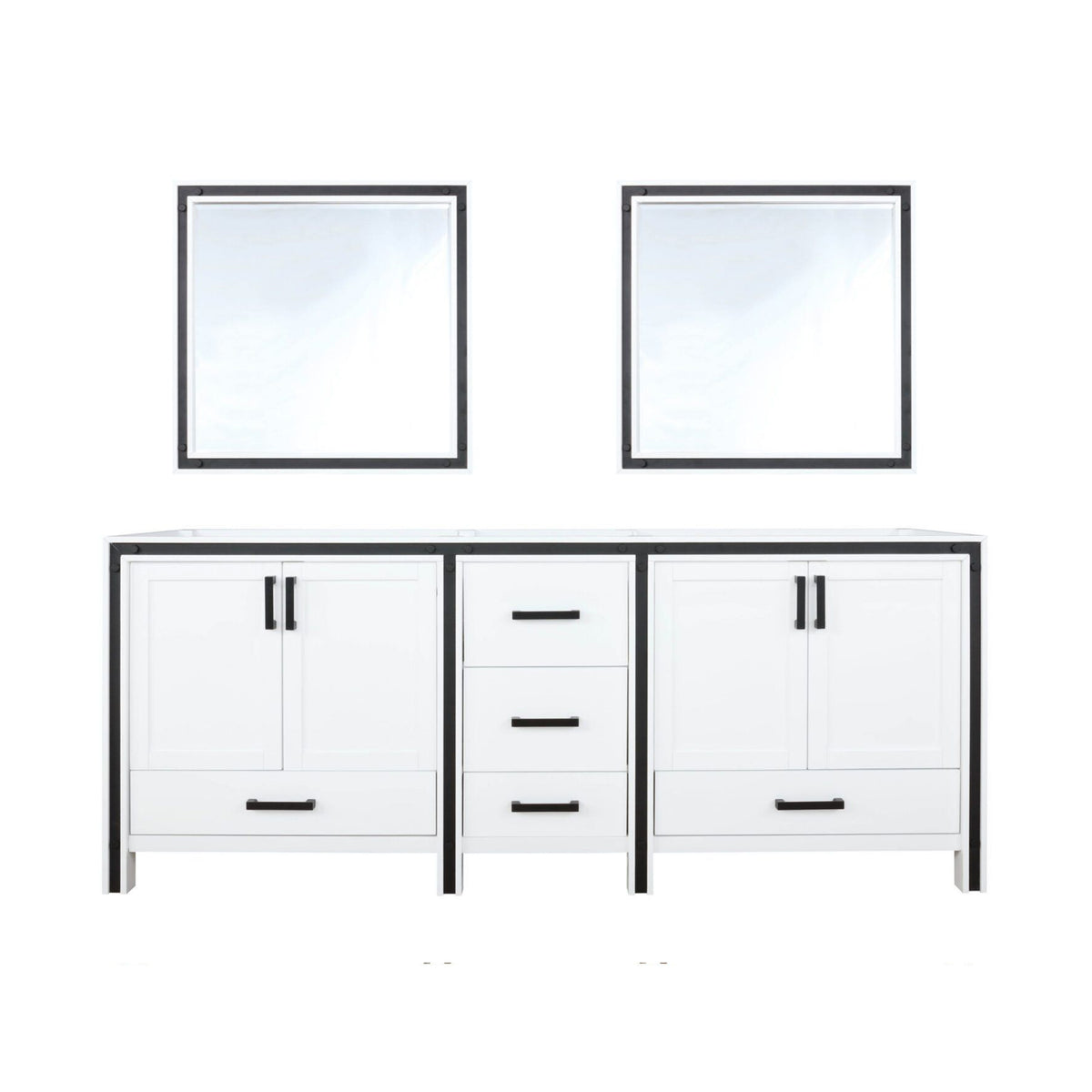 Lexora Ziva 80 in. White Double Sink Bath Vanity