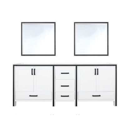 Lexora Ziva 80 in. White Double Sink Bath Vanity