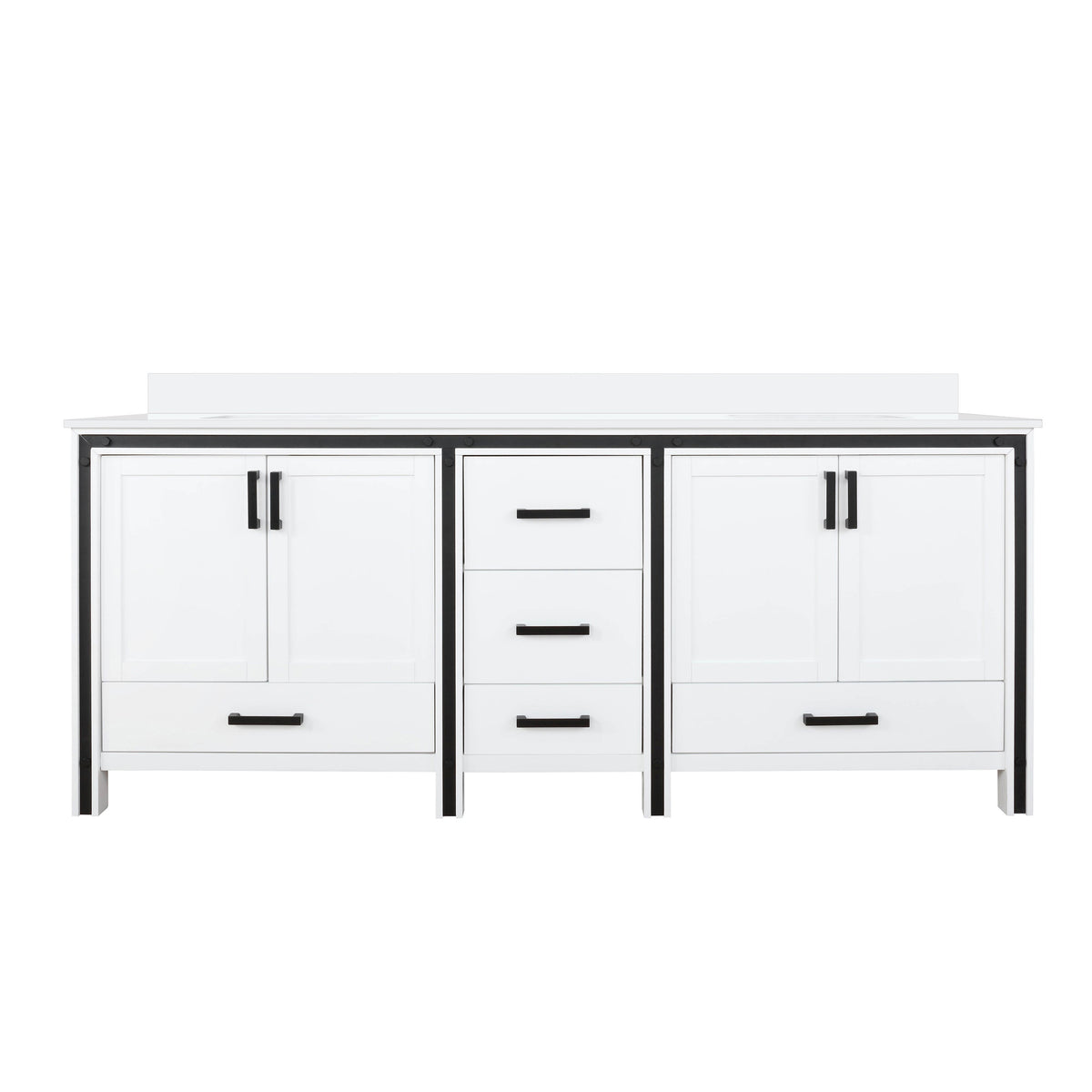 Lexora Ziva 80 in. White Double Sink Bath Vanity