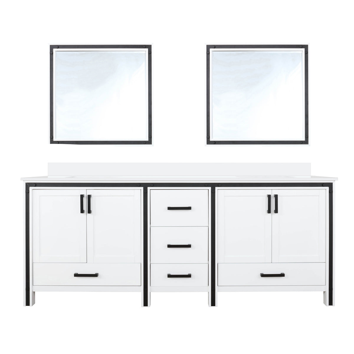 Lexora Ziva 80 in. White Double Sink Bath Vanity