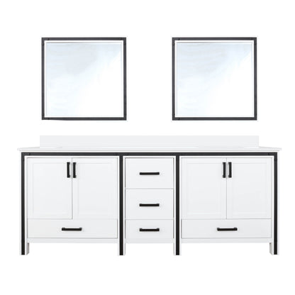 Lexora Ziva 80 in. White Double Sink Bath Vanity