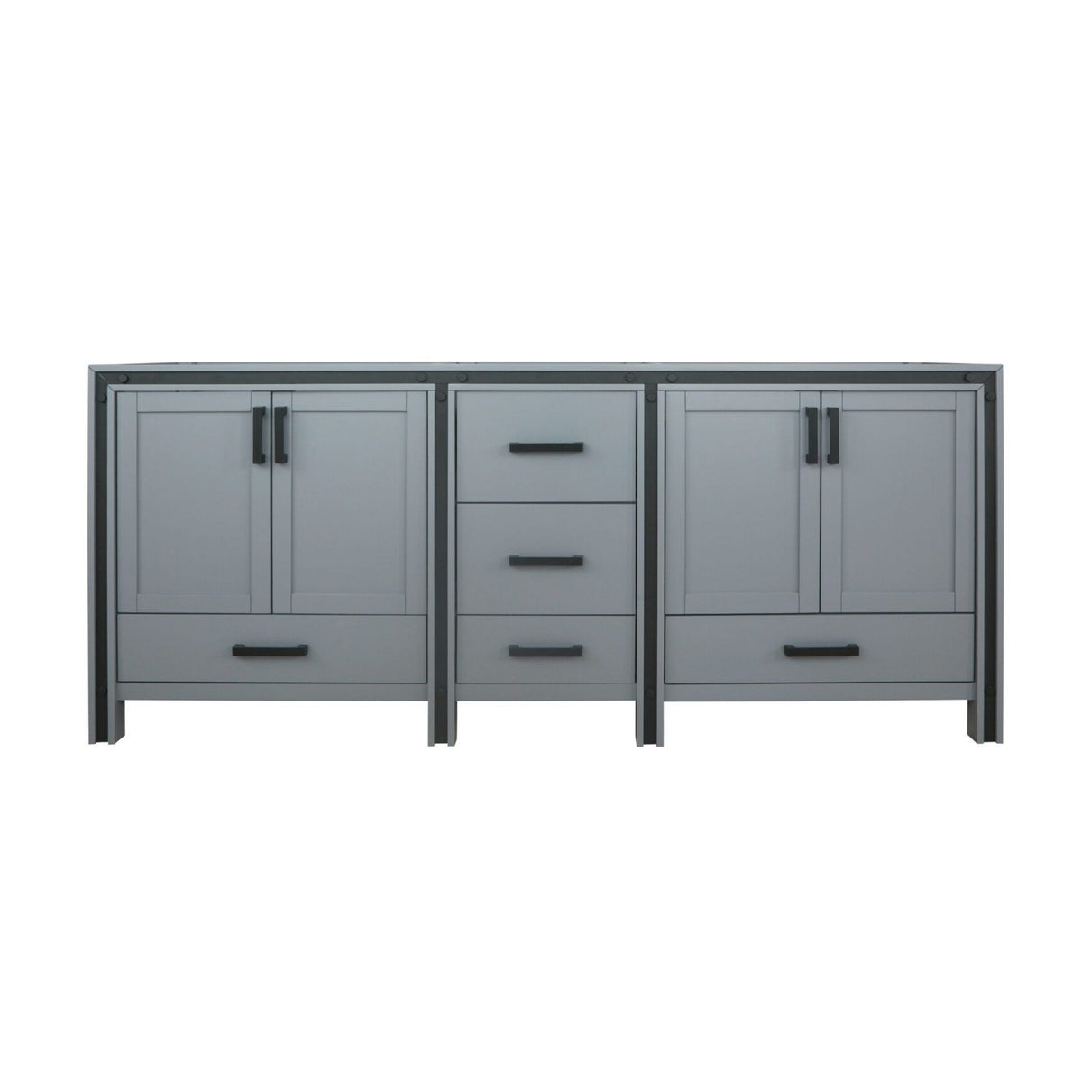 Lexora Ziva 80 in. Dark Grey Double Sink Bath Vanity