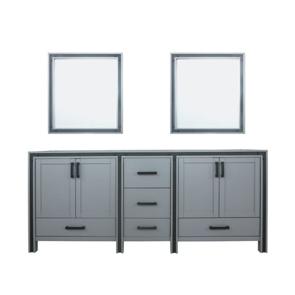 Lexora Ziva 80 in. Dark Grey Double Sink Bath Vanity