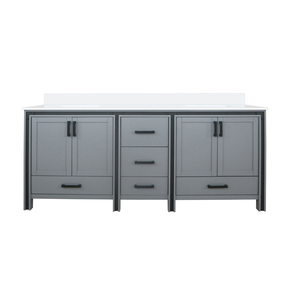 Lexora Ziva 80 in. Dark Grey Double Sink Bath Vanity