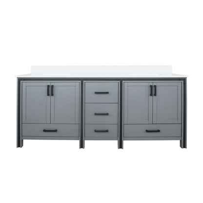 Lexora Ziva 80 in. Dark Grey Double Sink Bath Vanity