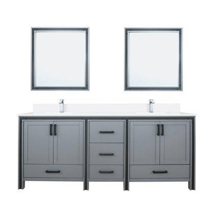 Lexora Ziva 80 in. Dark Grey Double Sink Bath Vanity