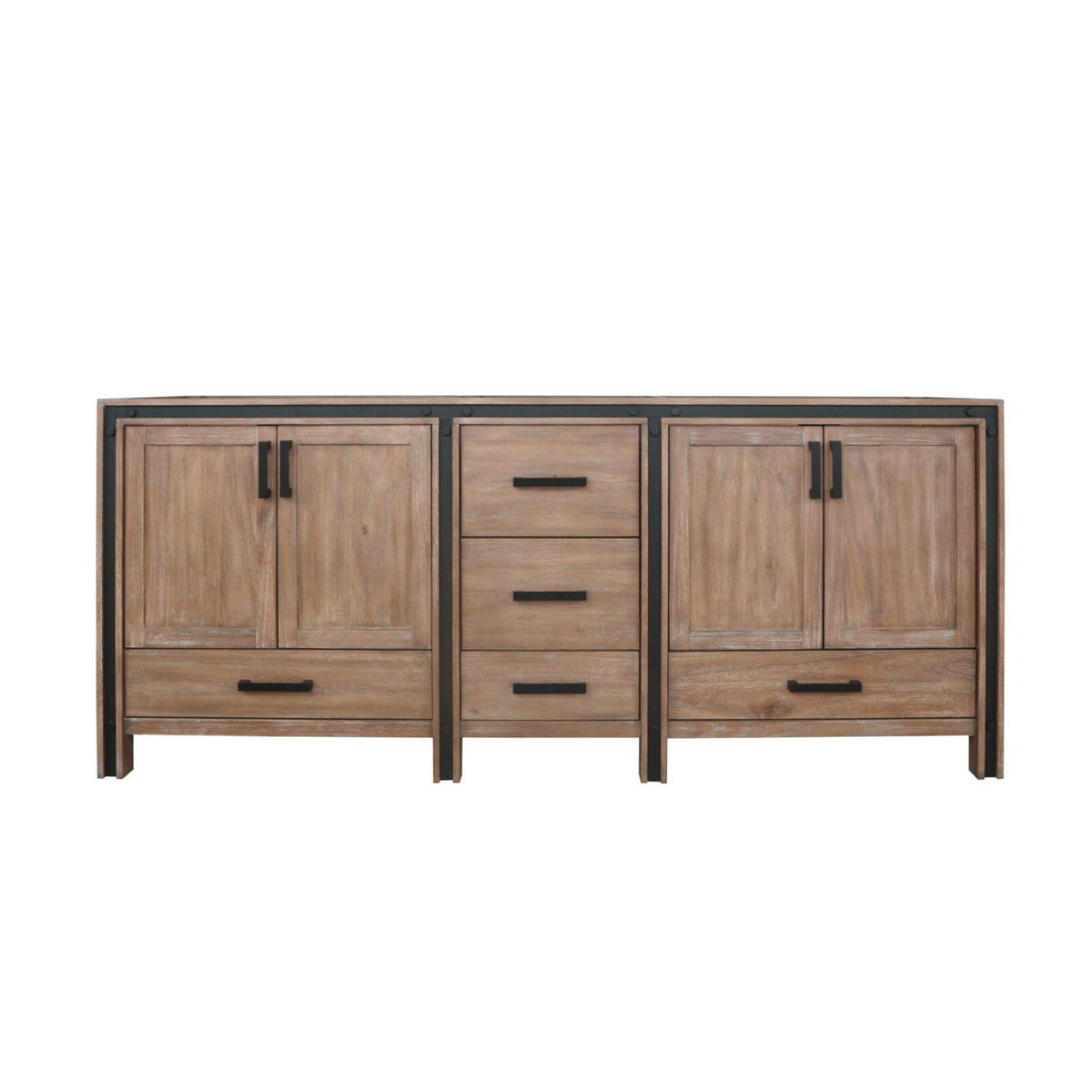 Lexora Ziva 80 in. Rustic Barnwood Double Sink Bath Vanity