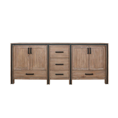 Lexora Ziva 80 in. Rustic Barnwood Double Sink Bath Vanity