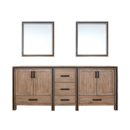 Lexora Ziva 80 in. Rustic Barnwood Double Sink Bath Vanity