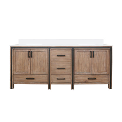 Lexora Ziva 80 in. Rustic Barnwood Double Sink Bath Vanity